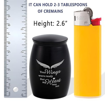 Black Small Keepsake Urn for Ashes Adult Male/Man/Dad/Father