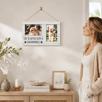 Goldendoodle Gifts Double Picture Frame 4x6, Dog Two Photo Frame - color: color-12