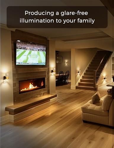 L LOHAS LED Night Lights Plug into wall, Soft Warm Night Light | Adjustable Brightness, Plug in Night Light, Auto Light Sensor, Wall Sconce-Style Design Nitelight, Bathroom, Hallway, 1 Pack - color: Gold Ring-3000K, size: 1 Pack
