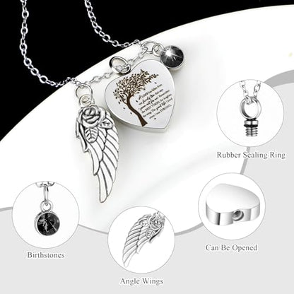 Shimeyao Set of 8 Small Urns for Human Ashes Cremation Urns Keepsake Ash Holders Family Tree Memorial Heart Locket Waterproof for Adults Women Men Loved Ones(Black) - color: Black