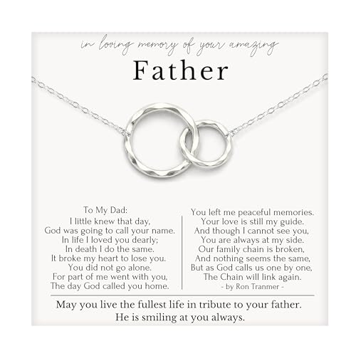 HOPE LOVE SHINE Sympathy Gift for Loss of Loved One - Remembrance, Bereavement, Memorial Necklace, Jewelry 16+2", 14k Gold Plated Sterling Silver - color: Sterling Silver, style: FATHER