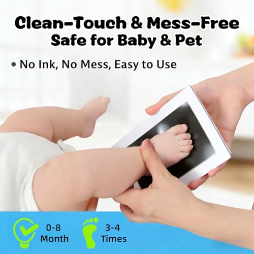 Baby Handprint and Footprint XL Size Kit,2 Pcs Baby Handprint Ink Pads with Clean-Touch & 6 Imprint Cards Safe for Baby, Baby Keepsake, Pet Paw Print - color: Black