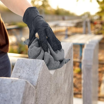 Mixweer 8 Pcs Grave Cleaning Kit for Cemetery, Gravesite Granite Clean | 1 Headstone Cleaner, 1 Spray Cloth, 1 Bristle Brush, 1 Scrub Brush, 1 Sponge, 2 Gloves, 1 Scraper, for Tombstone Cleaning