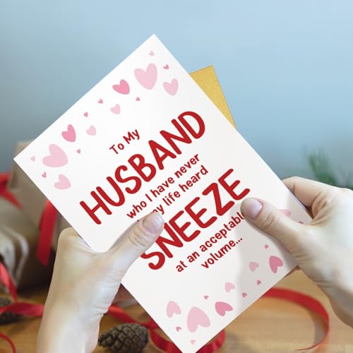 Funny Husband Birthday Card from Wife, Humor Birthday Card for Husband from Wife, The Loudest Sneezer, Who I Have Never in My Life Heard Sneeze at an Acceptable Volume - color: Loudest Sneezer