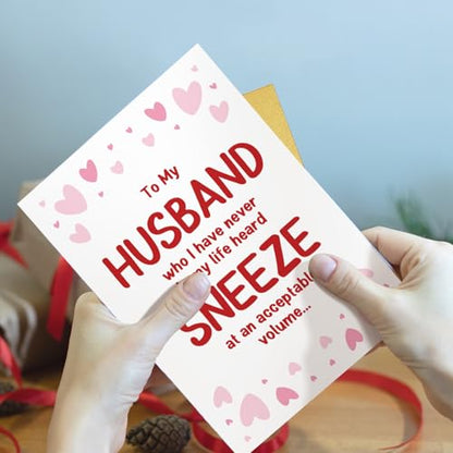 Funny Husband Birthday Card from Wife, Humor Birthday Card for Husband from Wife, The Loudest Sneezer, Who I Have Never in My Life Heard Sneeze at an Acceptable Volume - color: Loudest Sneezer