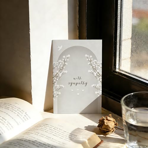 Heartfelt Sympathy Card for Friends, Family, or Colleagues - Sent by Daughter, Son, Friend, or Boss, Includes Elegant Envelope and Rose Pattern Gold Sticker - color: QY-42