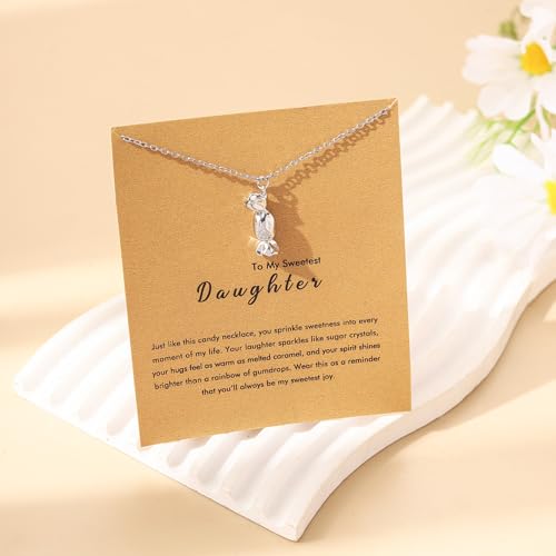 RZKING Silvery Necklace for Women, Gifts for Friend Mom Daughter Teacher - style: Candy