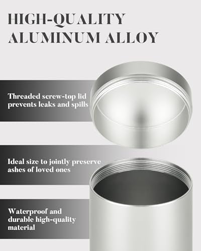 8 Pcs Mini Urns for Human Ashes, Aluminum Keepsake Cremation Urns | Tree of Life engraving, velvet pouches & spoons, sealed screw lid for family ash sharing