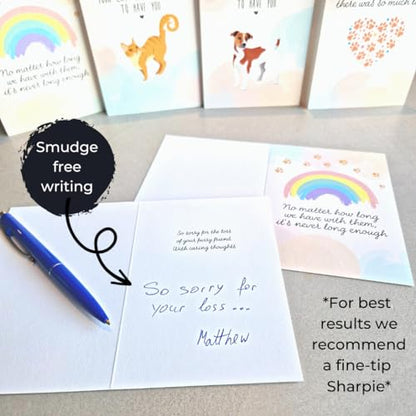 Hat Acrobat 16 Pet Sympathy Cards for Dogs, Cats with Envelopes - Pet Sympathy Card, Loss of Dog Sympathy Card Set - Thoughtful Sympathy Card for Loss of Pet Dog or Cat Sympathy Card (Heartwarming) - color: Heartwarming