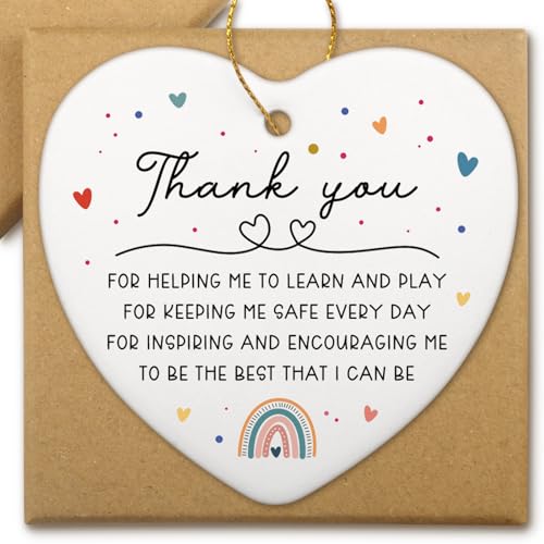 Teacher Appreciation Gifts Birthday Christmas Teacher Ornament Thank You Gifts for Women Daycare Teacher First Day of School Goodbye Gift Christmas Tree Decorations - color: Thank You for Helping Me to Learn