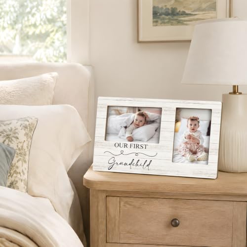 First Grandchild Double Picture Frame 4x6, Baby Two Photo Frame - color: color-2