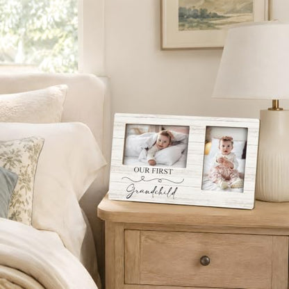 First Grandchild Double Picture Frame 4x6, Baby Two Photo Frame - color: color-2