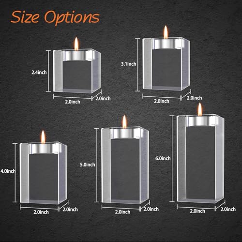 Personalized 3D Crystal Photo Candle Holder, Custom Memorial Sympathy Gift - color: Candleholder, size: Small