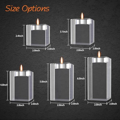 Personalized 3D Crystal Photo Candle Holder, Custom Memorial Sympathy Gift - color: Candleholder, size: Small
