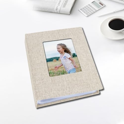 Photo Albums 4x6 Pictures, Polaroid Photos Album Book, Photo Book Small Linen Cover Photo Album, 50 Page Holds 100 Pictures, Photobook for Valentines Day, Anniversary, Vacations, Wedding Baby Beige - color: Beige