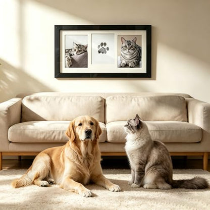 VOVCIG Pet Paw Print Frame Kit, Cat Dog Impression Keepsake with Ink Pad | Clean Touch Ink Pad, Cat Dog Impression Keepsake, Memorial Gift for Pet Lovers