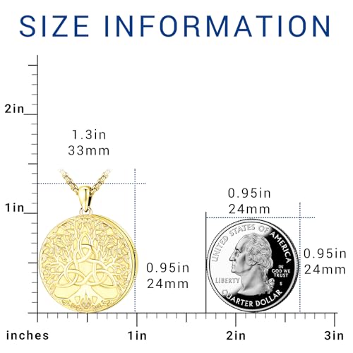 Picture Locket Necklace for Women Men Rose 14K Real Gold 925 Sterling Silver Jewelry Heart Locket Necklace that Holds Pictures Tree of Life Viking Wolf Celtic Knot St Christopher St Michael Pendant - color: I2-8-Celtic Locket-K Gold