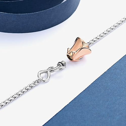 Rose Flower Ashes Bracelet for Women Cremation Memorial Jewelry - color: Customize