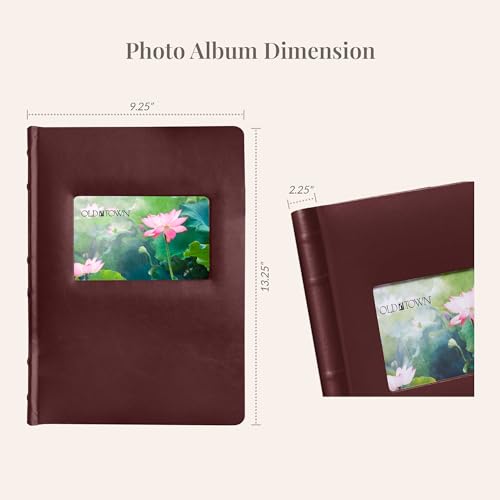 Old Town 2-Pack Bonded Leather Photo Albums, Multi Size Photo Album 5x7 & 4x6 Slots, Acid-Free Photo Album 4x6 300 Photos or 100 5x7 Photos, 50 Double-sided Welded Pages, Burgundy - color: Burgundy