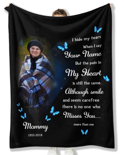 Personalized Memorial Blanket for Loss of Loved Dad Mom Husband Wife - color: Memorial Blanket 02