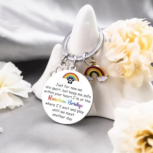 Dog Memorial Gifts for Loss of Dog Rainbow Bridge Keychain Pet Loss Gift | Dog Passing Away Gifts Pet Remembrance Gift In Memory of Dog Pets Loss Sympathy Gift Pet Memorial Keychain