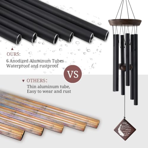 Memorial Wind Chimes for Outside, Sympathy Gift for Loss of Loved One - size: Feathers
