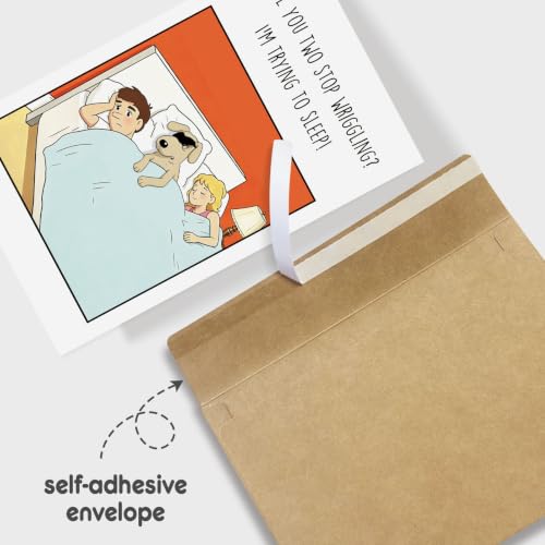Funny Dog Birthday Card for Men Women, Hilarious Birthday Card for Dog Dad Mom, Humor Bday Cards from Pet, Will You Two Stop Wriggling - color: Birthday