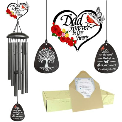 40" Memorial Wind Chimes for Loss of Father,Memorial Gifts for Loss of Dad,Sympathy Gifts for Loss of Dad Father,Funeral Bereavement Condolence Remembrance Gifts ,Large Cardinal Wind Chime Outside