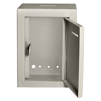 Metal Charity Collection Box Secure with Slot & Wall Mount - 8.5x6.5x4" Drop Box for Home and Office (White) - color: White, size: Wall Mount Box