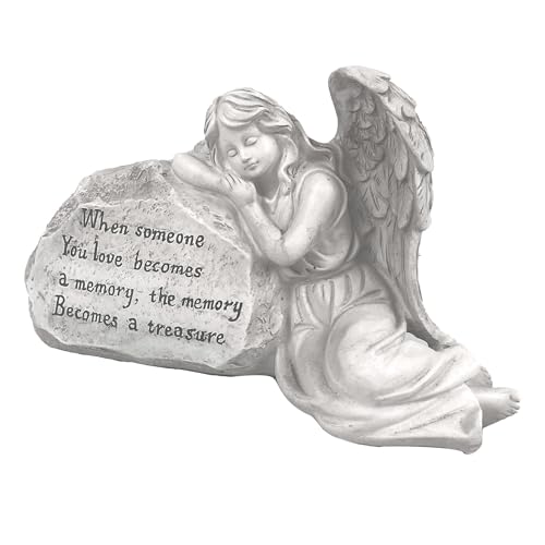 Memorial Garden Angel Stone, Engraved with Heartfelt Message, Sympathy Gift for Loss, Memorial Decor