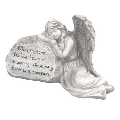 Memorial Garden Angel Stone, Engraved with Heartfelt Message, Sympathy Gift for Loss, Memorial Decor