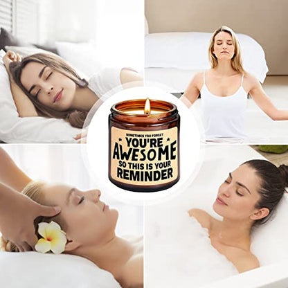 Scented Candle Gifts for Women, Her - Inspirational, Cheer Up Gift - color: You Are Awesome