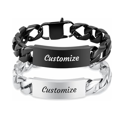 zeqingjw Men Urn Bracelet for Human Ashes Stainless Steel Cremation Jewelry Cuban Link Bangle for Ashes Keepsake Memorial Ash Holder Urn Keepsake Bracelet - color: Customize