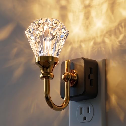 L LOHAS LED Night Lights Plug into Wall, 3000K Soft Warm Night Light | Decor Floral Night Lights,Auto Sensor,0-100LM Adjustable,Rotatable Plug in Nightlight for Bedroom,Nursery,Hallway,Gift - color: Flower Diamond -3000K, size: 1 Pack