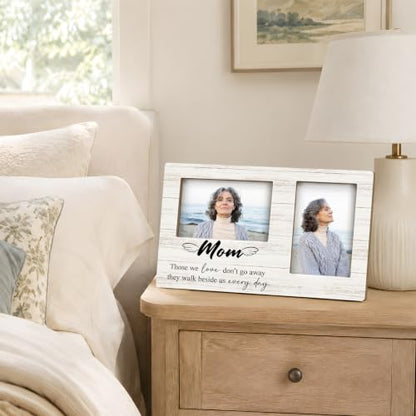 Mom Memorial Double Picture Frame 4x6, Mom Sympathy Two Photo Frame - color: color-8