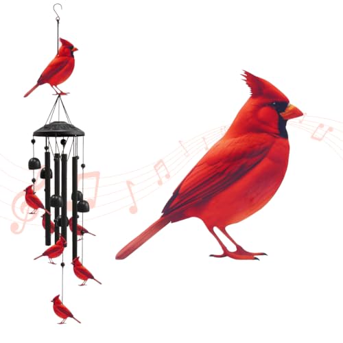 Cardinal Wind Chimes for Outside, Metal Windchimes Outdoors - size: Cardinal