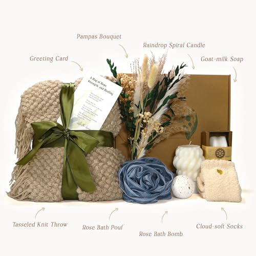 Sympathy Gift Baskets-Sympathy Gifts for Loss of Loved one | Condolences Gift for Loss-with Large Size Blanket-Bereavement/grief /After surgery gifts, Miscarriage Gifts for Mothers
