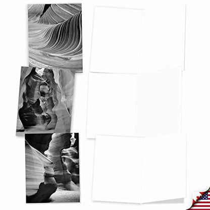The Best Card Company - 10 Blank Note Cards with Envelopes (4 x 5.12 Inch) - Black & White Photos, Bulk Boxed Set - Free Forms M3310 - style: Free Forms
