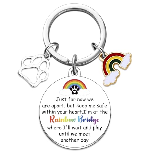 Dog Memorial Gifts for Loss of Dog Rainbow Bridge Keychain Pet Loss Gift | Dog Passing Away Gifts Pet Remembrance Gift In Memory of Dog Pets Loss Sympathy Gift Pet Memorial Keychain