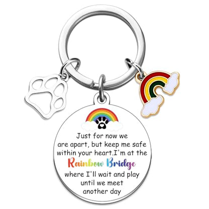 Dog Memorial Gifts for Loss of Dog Rainbow Bridge Keychain Pet Loss Gift | Dog Passing Away Gifts Pet Remembrance Gift In Memory of Dog Pets Loss Sympathy Gift Pet Memorial Keychain
