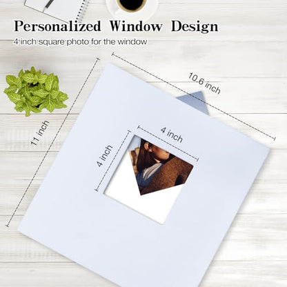 potricher Self Adhesive Photo Album 40 Pages, Linen cover, White | Photo Album Self Adhesive 4x6 5x7 8x10 Pictures, Linen Cover DIY Scrapbook Albums for Family, Wedding, Baby, Anniversary - color: White, size: 11x10.6 Inches 40 Pages