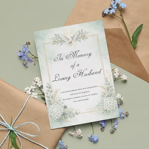 Loss of Husband Sympathy Card with Printed Verse Bereavement Wishes