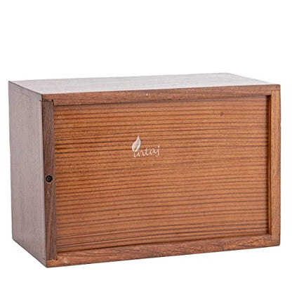 Personalized Urn for Human Ashes, Engraved Tree and Birds, Medium | Hand-carved solid sheesham rosewood, screw-locked sliding base, engraving available, holds up to 110 lb - color: Engraved Tree With Birds, size: Medium (110 lb)