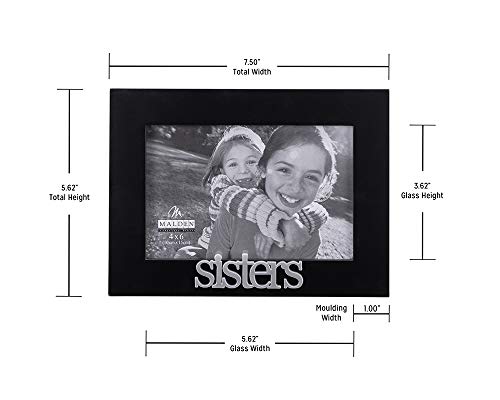 Malden International Designs Sisters Expressions Picture Frame, 4x6, Black - style: Sisters