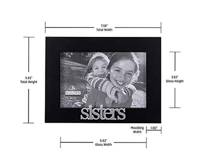 Malden International Designs Sisters Expressions Picture Frame, 4x6, Black - style: Sisters