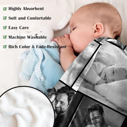 XINLING Custom Memorial Blanket with Pictures for Loss of Loved One Personalized Photo Blanket Customized Sympathy Gifts in Memory of Mom Dad Grandma Grandpa(8 Photos) - color: 8 Photos