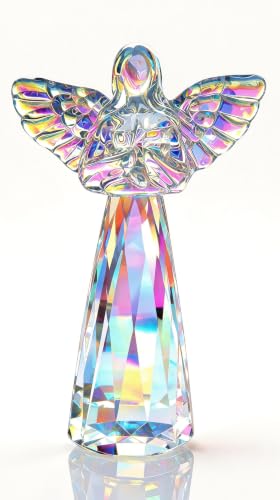 Iridescent Crystal Guardian Angel Christian Gifts for Women | 6" Crystal Keepsake, Decorative Tabletop Ornament, Religious Gift For Birthday, Christmas, And Any Special Day - color: Iridescent Crystal Angel