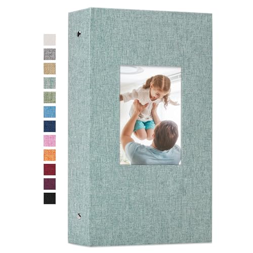 Vienrose 4x6 Photo Album,300 Pockets,Linen Cover with Window,Green | Linen Hardcover, Slip In Photo Book, Family Memory Album, Travel Keepsake - color: Green, size: 300 Pocket