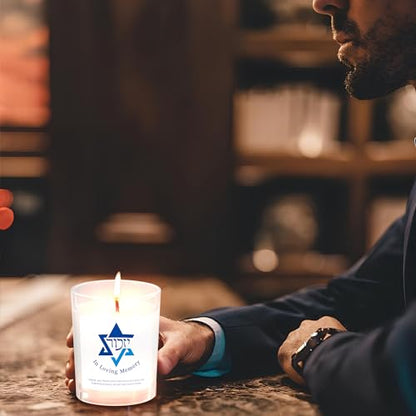 Yahrzeit Candles - Yahrzeit Memorial Candles, Memorial Bereavement Gifts for Loss of Loved One, Jewish Sympathy, Natural Soy Wax Hand Poured 6oz (White-UNSCENTED) - color: WHITE-UNSCENTED