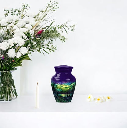 Northern Lights Urn - Ash Keepsake - Adult Urns for Human Ashes Women - Funeral Urn Ashes - Ashes Urn - Memorial Urn (3 INCH Pack of 2) - size: #3 (Set of 2)